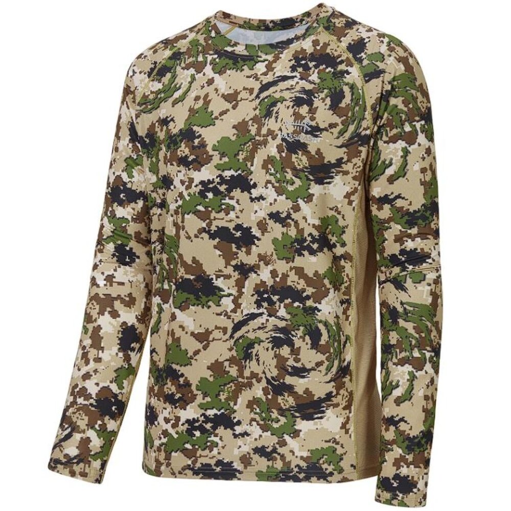 BASSDASH Men's UPF 50+ Camo Long Sleeve Hunting Shirt FS13M Size 2XL In Highland